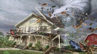 Tornado hitting house