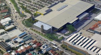 aerial view of Ikea Tempe building, car park and Princes highway